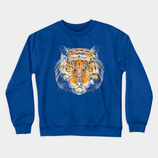 ornamental tiger Crewneck Sweatshirt by kharmazero